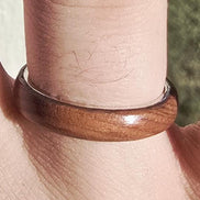 Sterling Silver With Redwood Overlay
