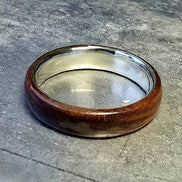 Sterling Silver With Redwood Overlay
