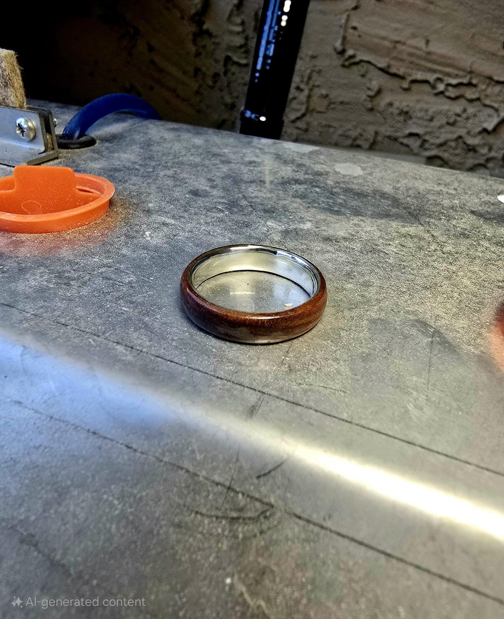 Handcrafted Sterling Silver & Redwood Ring Unique Wedding Band, Promise Ring, Anniversary Gift, Rustic Nature Jewelry