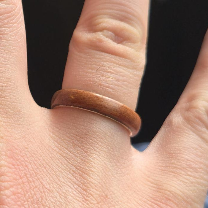 Sterling Silver With Redwood Overlay
