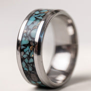 Turquoise and Gold Leaf Ring 8mm